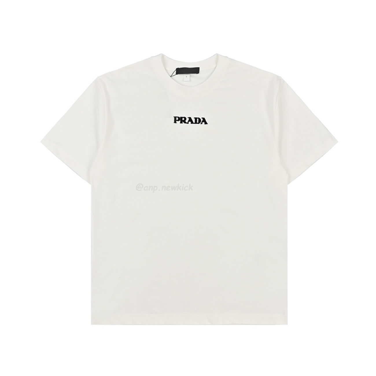 Prada 24ss 3d Toothbrush Embroidered Short Sleeves T Shirt (2) - newkick.vip